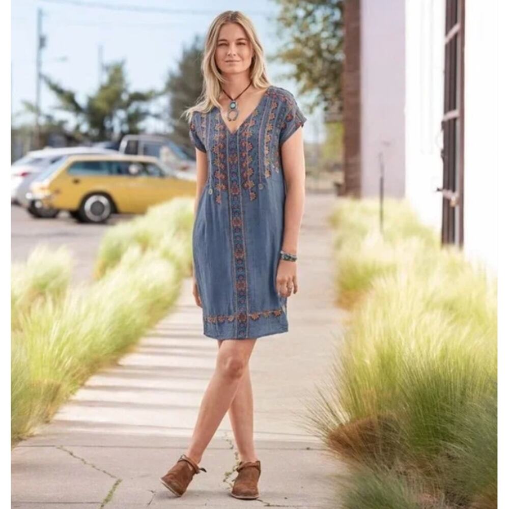 Sundance Garden Melody Beaded Embroidered Bohowestern Dress PS Petite Small - Picture 12 of 12